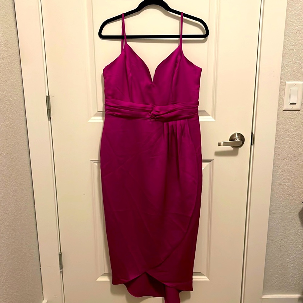 Express Magenta color, midi dress with straps, size - medium
